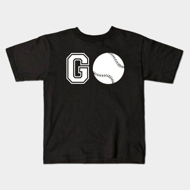 Go Baseball Softball Kids T-Shirt by KC Happy Shop